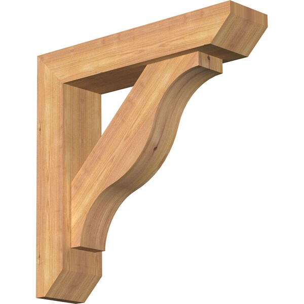 Ekena Millwork Funston Slat Smooth Bracket w/ Offset Brace, Western Red Cedar, 5 1/2"W x 24"D x 24"H BKT0604X24X24FST06SWR - main